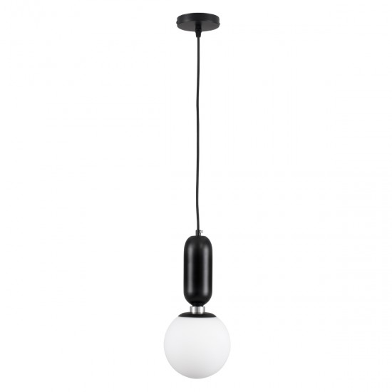 GloboStar® MAVERICK 00945 Μοντέρνο Κρεμαστό Φωτιστικό Οροφής Μονόφωτο 1 x E27 Μαύρο Μεταλλικό Γυάλινο Μπάλα Φ15 x Υ15cm GloboStar® MAVERICK 00945 Μοντέρνο Κρεμαστό Φωτιστικό Οροφής Μονόφωτο 1 x E27 Μαύρο Μεταλλικό Γυάλινο Μπάλα Φ15 x Υ15cm