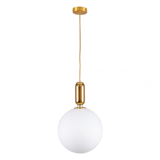 GloboStar® MAVERICK 00940 Μοντέρνο Κρεμαστό Φωτιστικό Οροφής Μονόφωτο 1 x E27 Χρυσό Μεταλλικό Γυάλινο Μπάλα Φ30 x Υ48cm GloboStar® MAVERICK 00940 Μοντέρνο Κρεμαστό Φωτιστικό Οροφής Μονόφωτο 1 x E27 Χρυσό Μεταλλικό Γυάλινο Μπάλα Φ30 x Υ48cm