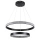 GloboStar® DIAMOND DUO 61150 Κρεμαστό Φωτιστικό Δαχτυλίδι-Κύκλος LED CCT 75W 8743lm 360° AC 220-240V - Εναλλαγή Φωτισμού μέσω Τηλεχειριστηρίου All In One Ψυχρό 6000k+Φυσικό 4500k+Θερμό 2700k Dimmable Φ40+60cm - Μαύρο - 3 Years Warranty