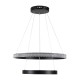 GloboStar® DIAMOND DUO 61150 Κρεμαστό Φωτιστικό Δαχτυλίδι-Κύκλος LED CCT 75W 8743lm 360° AC 220-240V - Εναλλαγή Φωτισμού μέσω Τηλεχειριστηρίου All In One Ψυχρό 6000k+Φυσικό 4500k+Θερμό 2700k Dimmable Φ40+60cm - Μαύρο - 3 Years Warranty