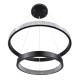 GloboStar® DIAMOND DUO 61150 Κρεμαστό Φωτιστικό Δαχτυλίδι-Κύκλος LED CCT 75W 8743lm 360° AC 220-240V - Εναλλαγή Φωτισμού μέσω Τηλεχειριστηρίου All In One Ψυχρό 6000k+Φυσικό 4500k+Θερμό 2700k Dimmable Φ40+60cm - Μαύρο - 3 Years Warranty