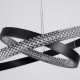 GloboStar® DIAMOND DUO 61150 Κρεμαστό Φωτιστικό Δαχτυλίδι-Κύκλος LED CCT 75W 8743lm 360° AC 220-240V - Εναλλαγή Φωτισμού μέσω Τηλεχειριστηρίου All In One Ψυχρό 6000k+Φυσικό 4500k+Θερμό 2700k Dimmable Φ40+60cm - Μαύρο - 3 Years Warranty