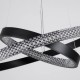 GloboStar® DIAMOND DUO 61150-DECO Κρεμαστό Φωτιστικό Δαχτυλίδι-Κύκλος LED CCT 75W 8743lm 360° AC 220-240V - Εναλλαγή Φωτισμού μέσω Τηλεχειριστηρίου All In One Ψυχρό 6000k+Φυσικό 4500k+Θερμό 2700k Dimmable Φ40+60cm - Μαύρο - 3 Years Warranty