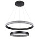 GloboStar® DIAMOND DUO 61150-DECO Κρεμαστό Φωτιστικό Δαχτυλίδι-Κύκλος LED CCT 75W 8743lm 360° AC 220-240V - Εναλλαγή Φωτισμού μέσω Τηλεχειριστηρίου All In One Ψυχρό 6000k+Φυσικό 4500k+Θερμό 2700k Dimmable Φ40+60cm - Μαύρο - 3 Years Warranty