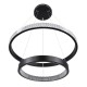 GloboStar® DIAMOND DUO 61150-DECO Κρεμαστό Φωτιστικό Δαχτυλίδι-Κύκλος LED CCT 75W 8743lm 360° AC 220-240V - Εναλλαγή Φωτισμού μέσω Τηλεχειριστηρίου All In One Ψυχρό 6000k+Φυσικό 4500k+Θερμό 2700k Dimmable Φ40+60cm - Μαύρο - 3 Years Warranty