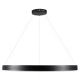 GloboStar® VENOM 61182 Κρεμαστό Φωτιστικό Δαχτυλίδι-Κύκλος LED CCT 75W 8818lm 120° AC 220-240V - Εναλλαγή Φωτισμού μέσω Τηλεχειριστηρίου All In One Ψυχρό 6000K+Φυσικό 4500K+Θερμό 2700K Dimmable Φ100cm - Μαύρο - 3 Years Warranty