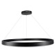 GloboStar® VENOM 61182 Κρεμαστό Φωτιστικό Δαχτυλίδι-Κύκλος LED CCT 75W 8818lm 120° AC 220-240V - Εναλλαγή Φωτισμού μέσω Τηλεχειριστηρίου All In One Ψυχρό 6000K+Φυσικό 4500K+Θερμό 2700K Dimmable Φ100cm - Μαύρο - 3 Years Warranty