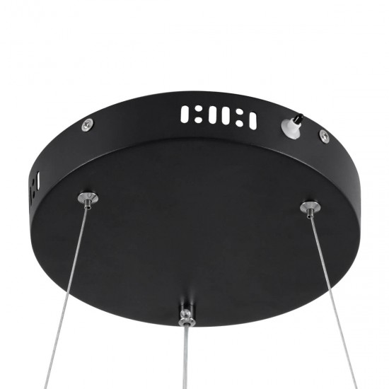 GloboStar® VENOM 61182 Κρεμαστό Φωτιστικό Δαχτυλίδι-Κύκλος LED CCT 75W 8818lm 120° AC 220-240V - Εναλλαγή Φωτισμού μέσω Τηλεχειριστηρίου All In One Ψυχρό 6000K+Φυσικό 4500K+Θερμό 2700K Dimmable Φ100cm - Μαύρο - 3 Years Warranty