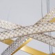GloboStar® DIAMOND TRIO 61139 Κρεμαστό Φωτιστικό Δαχτυλίδι-Κύκλος LED CCT 120W 14723lm 360° AC 220-240V - Εναλλαγή Φωτισμού μέσω Τηλεχειριστηρίου All In One Ψυχρό 6000k+Φυσικό 4500k+Θερμό 2700k Dimmable Φ40+60+80cm - Χρυσό Βούρτσας - 3 Years Warranty