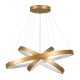 GloboStar® NEMESIS TRIO 61172 Κρεμαστό Φωτιστικό Δαχτυλίδι-Κύκλος LED CCT 120W 14723lm 360° AC 220-240V - Εναλλαγή Φωτισμού μέσω Τηλεχειριστηρίου All In One Ψυχρό 6000k+Φυσικό 4500k+Θερμό 2700k Dimmable Φ40+60+80cm - Χρυσό Βούρτσας - 3 Years Warranty