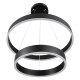 GloboStar® VENOM DUO 61185 Κρεμαστό Φωτιστικό Δαχτυλίδι-Κύκλος LED CCT 75W 8818lm 120° AC 220-240V - Εναλλαγή Φωτισμού μέσω Τηλεχειριστηρίου All In One Ψυχρό 6000K+Φυσικό 4500K+Θερμό 2700K Dimmable Φ40+60cm - Μαύρο - 3 Years Warranty