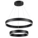 GloboStar® VENOM DUO 61185-DECO Κρεμαστό Φωτιστικό Δαχτυλίδι-Κύκλος LED CCT 75W 8818lm 120° AC 220-240V - Εναλλαγή Φωτισμού μέσω Τηλεχειριστηρίου All In One Ψυχρό 6000K+Φυσικό 4500K+Θερμό 2700K Dimmable Φ40+60cm - Μαύρο - 3 Years Warranty