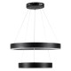 GloboStar® VENOM DUO 61185-DECO Κρεμαστό Φωτιστικό Δαχτυλίδι-Κύκλος LED CCT 75W 8818lm 120° AC 220-240V - Εναλλαγή Φωτισμού μέσω Τηλεχειριστηρίου All In One Ψυχρό 6000K+Φυσικό 4500K+Θερμό 2700K Dimmable Φ40+60cm - Μαύρο - 3 Years Warranty