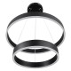 GloboStar® VENOM DUO 61185-DECO Κρεμαστό Φωτιστικό Δαχτυλίδι-Κύκλος LED CCT 75W 8818lm 120° AC 220-240V - Εναλλαγή Φωτισμού μέσω Τηλεχειριστηρίου All In One Ψυχρό 6000K+Φυσικό 4500K+Θερμό 2700K Dimmable Φ40+60cm - Μαύρο - 3 Years Warranty