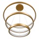 GloboStar® NEMESIS TRIO 61172-DECO Κρεμαστό Φωτιστικό Δαχτυλίδι-Κύκλος LED CCT 120W 14723lm 360° AC 220-240V - Εναλλαγή Φωτισμού μέσω Τηλεχειριστηρίου All In One Ψυχρό 6000k+Φυσικό 4500k+Θερμό 2700k Dimmable Φ40+60+80cm - Χρυσό Βούρτσας - 3 Years Warranty