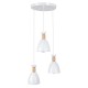 GloboStar® AVA 61573 Μοντέρνο Κρεμαστό Φωτιστικό Οροφής Τρίφωτο 3 x E27 Λευκό Μεταλλικό Καμπάνα με Ξύλινη Λεπτομέρεια Φ35 x Υ130cm GloboStar® AVA 61573 Μοντέρνο Κρεμαστό Φωτιστικό Οροφής Τρίφωτο 3 x E27 Λευκό Μεταλλικό Καμπάνα με Ξύλινη Λεπτομέρεια Φ35 x Υ130cm