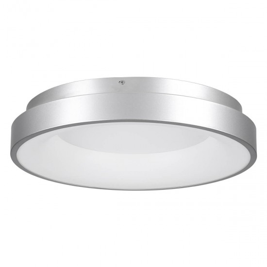 GloboStar® SALEM 61234 Πλαφονιέρα Οροφής Δαχτυλίδι-Κύκλος LED CCT 75W 8625lm 120° AC 220-240V - Εναλλαγή Φωτισμού μέσω Τηλεχειριστηρίου All In One Ψυχρό 6000k+Φυσικό 4500k+Θερμό 2700k Dimmable Φ45cm - Ασημί - 3 Years Warranty