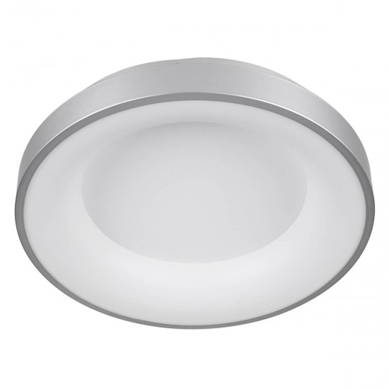 GloboStar® SALEM 61234 Πλαφονιέρα Οροφής Δαχτυλίδι-Κύκλος LED CCT 75W 8625lm 120° AC 220-240V - Εναλλαγή Φωτισμού μέσω Τηλεχειριστηρίου All In One Ψυχρό 6000k+Φυσικό 4500k+Θερμό 2700k Dimmable Φ45cm - Ασημί - 3 Years Warranty