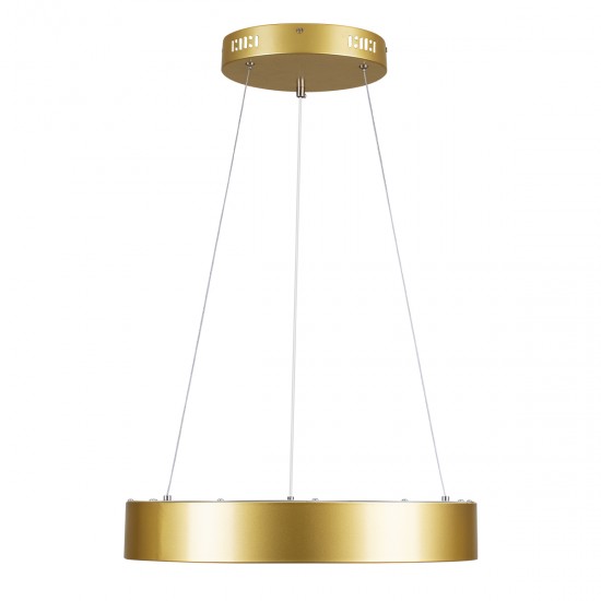 GloboStar® SALEM 61243 Κρεμαστή Πλαφονιέρα Οροφής Δαχτυλίδι-Κύκλος LED CCT 75W 8625lm 120° AC 220-240V - Εναλλαγή Φωτισμού μέσω Τηλεχειριστηρίου All In One Ψυχρό 6000k+Φυσικό 4500k+Θερμό 2700k Dimmable Φ45cm - Χρυσό Σαμπανιζέ - 3 Years Warranty