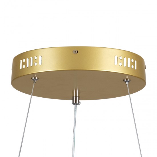 GloboStar® SALEM 61243 Κρεμαστή Πλαφονιέρα Οροφής Δαχτυλίδι-Κύκλος LED CCT 75W 8625lm 120° AC 220-240V - Εναλλαγή Φωτισμού μέσω Τηλεχειριστηρίου All In One Ψυχρό 6000k+Φυσικό 4500k+Θερμό 2700k Dimmable Φ45cm - Χρυσό Σαμπανιζέ - 3 Years Warranty