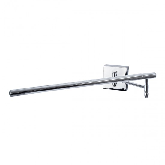 GloboStar® FRIDA 60458 Μοντέρνο Φωτιστικό Τοίχου - Απλίκα Καθρέπτη Μπάνιου - Πίνακα LED 12W 1400lm 120° AC 220-240V IP44 Μ51 x Π9 έως Π68(Ρυθμιζόμενο) x Υ10cm - Φυσικό Λευκό 4500K - Χρώμιο Νίκελ - 3 Years Warranty