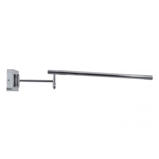 GloboStar® FRIDA 60458 Μοντέρνο Φωτιστικό Τοίχου - Απλίκα Καθρέπτη Μπάνιου - Πίνακα LED 12W 1400lm 120° AC 220-240V IP44 Μ51 x Π9 έως Π68(Ρυθμιζόμενο) x Υ10cm - Φυσικό Λευκό 4500K - Χρώμιο Νίκελ - 3 Years Warranty
