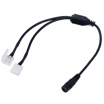 GloboStar® 70742 Καλώδιο Τροφοδοσίας DC για 2 Ταινίες LED από Female 2.1x5.5 σε 2 x 10mm 2 PIN Connector Μ32.3 x Π2 x Υ1cm