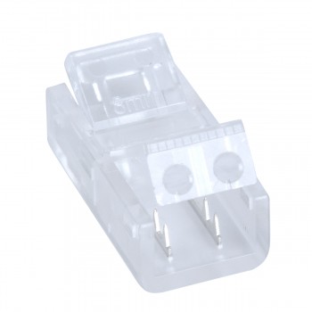 GloboStar® 70684 Ενωτικός Σύνδεσμος για Μονόχρωμη Ταινία LED 8mm 2 PIN σε Καλώδιο Τροφοδοσίας Ατερμάτιστο 2 PIN Μ2 x Π1.1 x Υ0.7cm Διάφανο