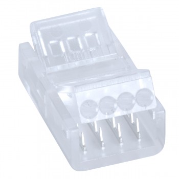 GloboStar® 70688 Ενωτικός Σύνδεσμος για Πολύχρωμη Ταινία LED 10mm 4 PIN σε Καλώδιο Τροφοδοσίας Ατερμάτιστο 4 PIN Μ2.1 x Π1.3 x Υ0.7cm Διάφανο