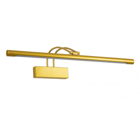 GloboStar® LAURA 60425 Μοντέρνο Φωτιστικό Τοίχου - Απλίκα Καθρέπτη Μπάνιου - Πίνακα LED 12W 1400lm 120° AC 220-240V IP44 Μ60 x Π27 x Υ13cm - Φυσικό Λευκό 4500K - Χρυσό - 3 Years Warranty