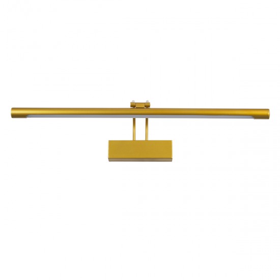 GloboStar® LAURA 60425 Μοντέρνο Φωτιστικό Τοίχου - Απλίκα Καθρέπτη Μπάνιου - Πίνακα LED 12W 1400lm 120° AC 220-240V IP44 Μ60 x Π27 x Υ13cm - Φυσικό Λευκό 4500K - Χρυσό - 3 Years Warranty