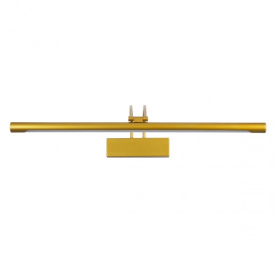 GloboStar® LAURA 60425 Μοντέρνο Φωτιστικό Τοίχου - Απλίκα Καθρέπτη Μπάνιου - Πίνακα LED 12W 1400lm 120° AC 220-240V IP44 Μ60 x Π27 x Υ13cm - Φυσικό Λευκό 4500K - Χρυσό - 3 Years Warranty