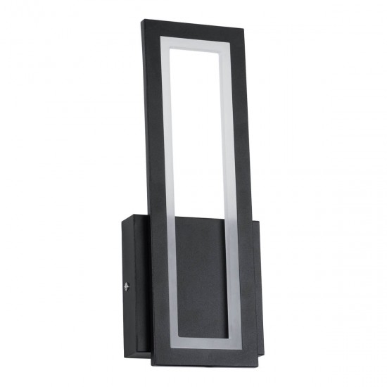 GloboStar® TIARA 61327 Φωτιστικό Τοίχου - Απλίκα Design LED CCT 12W 1440lm 360° AC 220-240V - Εναλλαγή Φωτισμού μέσω Διακόπτη On/Off All In One Ψυχρό 6000k+Φυσικό 4500k+Θερμό 2700k Μ12.5 x Π4 x Υ32cm - Μαύρο - 3 Years Warranty