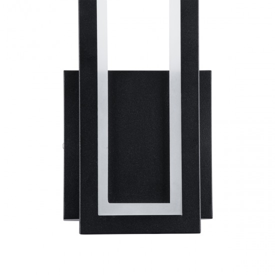 GloboStar® TIARA 61327 Φωτιστικό Τοίχου - Απλίκα Design LED CCT 12W 1440lm 360° AC 220-240V - Εναλλαγή Φωτισμού μέσω Διακόπτη On/Off All In One Ψυχρό 6000k+Φυσικό 4500k+Θερμό 2700k Μ12.5 x Π4 x Υ32cm - Μαύρο - 3 Years Warranty
