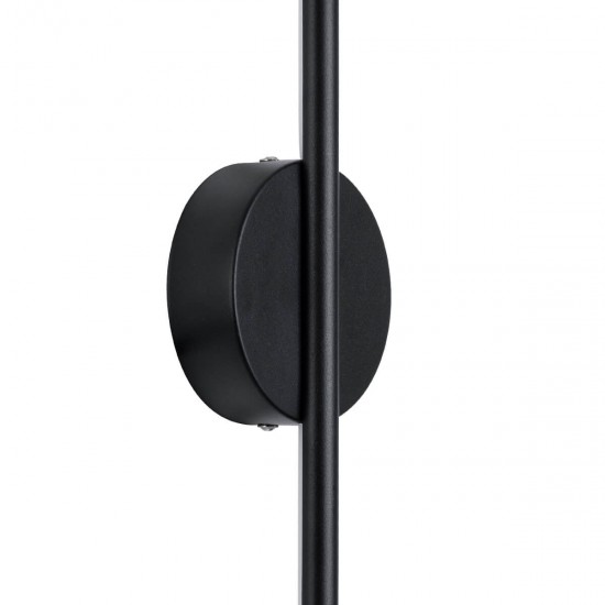 GloboStar® DIADEM 61333 Φωτιστικό Τοίχου - Απλίκα Design LED CCT 18W 2160lm 120° AC 220-240V - Εναλλαγή Φωτισμού μέσω Διακόπτη On/Off All In One Ψυχρό 6000k+Φυσικό 4500k+Θερμό 2700k Μ10 x Π4 x Υ120cm - Μαύρο - 3 Years Warranty