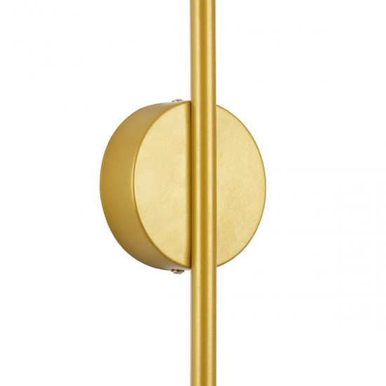 GloboStar® DIADEM 61334 Φωτιστικό Τοίχου - Απλίκα Design LED CCT 18W 2160lm 120° AC 220-240V - Εναλλαγή Φωτισμού μέσω Διακόπτη On/Off All In One Ψυχρό 6000k+Φυσικό 4500k+Θερμό 2700k Μ10 x Π4 x Υ120cm - Χρυσό - 3 Years Warranty