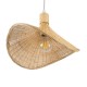 GloboStar® CUBA 01715 Vintage Κρεμαστό Φωτιστικό Οροφής Μονόφωτο 1 x E27 Μπεζ Ξύλινο Μπαμπού Φ33 x Y25cm