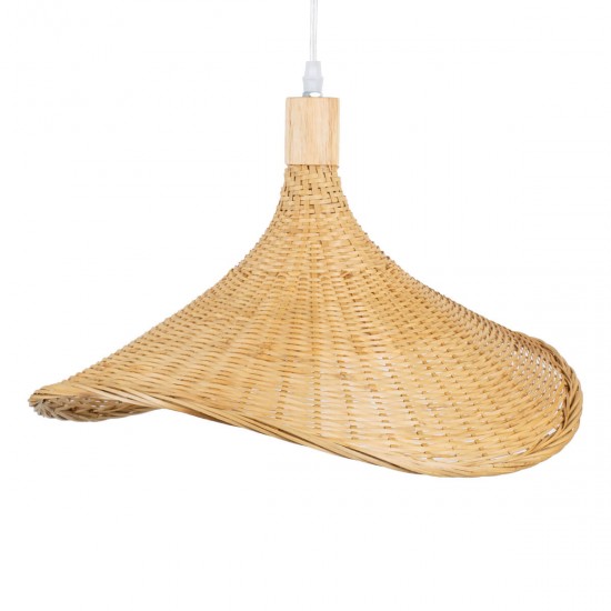 GloboStar® CUBA 01717 Vintage Κρεμαστό Φωτιστικό Οροφής Μονόφωτο 1 x E27 Μπεζ Ξύλινο Μπαμπού Φ43 x Y30cm GloboStar® CUBA 01717 Vintage Κρεμαστό Φωτιστικό Οροφής Μονόφωτο 1 x E27 Μπεζ Ξύλινο Μπαμπού Φ43 x Y30cm