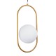 GloboStar® HAMBURG 00592 Μοντέρνο Κρεμαστό Φωτιστικό Οροφής Μονόφωτο 1 x G9 Χρυσό Μεταλλικό Γυάλινο Μπάλα Μ25 x Π20 x Υ50cm GloboStar® HAMBURG 00592 Μοντέρνο Κρεμαστό Φωτιστικό Οροφής Μονόφωτο 1 x G9 Χρυσό Μεταλλικό Γυάλινο Μπάλα Μ25 x Π20 x Υ50cm