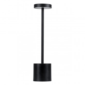 GloboStar® JOJO 76520 Μοντέρνο Επιτραπέζιο Φωτιστικό Πορτατίφ LED 1.5W 105lm 120° DC 5V Επαναφορτιζόμενο με Μπαταρία Li-ion 1800mAh - Διακόπτη Αφής με 3 Εναλλαγές Φωτισμού CCT Θερμό - Φυσικό - Ψυχρό 1500K - 4500K - 6000K Dimmable - D8 x H34cm - Μαύρο