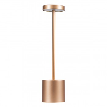 GloboStar® JOJO 76522 Μοντέρνο Επιτραπέζιο Φωτιστικό Πορτατίφ LED 1.5W 105lm 120° DC 5V Επαναφορτιζόμενο με Μπαταρία Li-ion 1800mAh - Διακόπτη Αφής με 3 Εναλλαγές Φωτισμού CCT Θερμό - Φυσικό - Ψυχρό 1500K - 4500K - 6000K Dimmable - D8 x H34cm - Χάλκινο