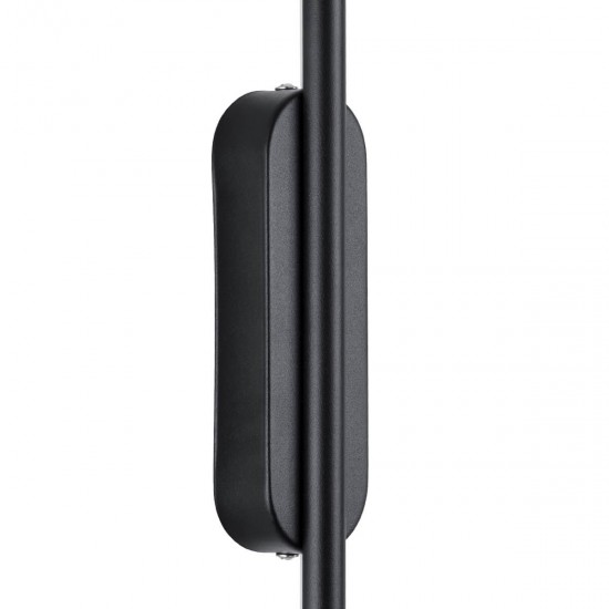 GloboStar® HARLEM 61331 Φωτιστικό Τοίχου - Απλίκα Design LED CCT 9W 1080lm 120° AC 220-240V - Εναλλαγή Φωτισμού μέσω Διακόπτη On/Off All In One Ψυχρό 6000k+Φυσικό 4500k+Θερμό 2700k Μ5 x Π4 x Υ60cm - Μαύρο - 3 Years Warranty