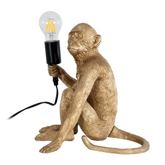 GloboStar® APES 01809 Μοντέρνο Φωτιστικό Πορτατίφ Λαμπατέρ Μονόφωτο 1 x E27 Χρυσό Φιγούρα L30 x W27 x H30cm