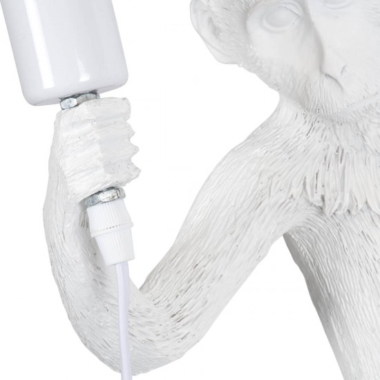 GloboStar® APES 01805 Μοντέρνο Φωτιστικό Τοίχου Απλίκα Μονόφωτο 1 x E27 Λευκό Φιγούρα L34 x W31 x H61cm