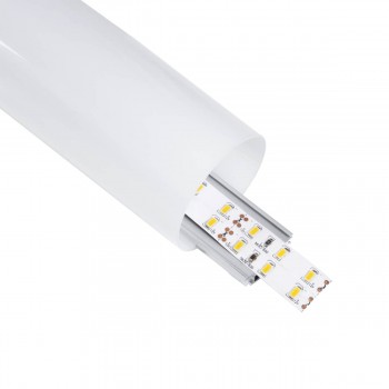 GloboStar® 70855-3M Κρεμαστό Προφίλ Αλουμινίου Ανοδιωμένο με Στρόγγυλο Λευκό Οπάλ Κάλυμμα για έως 3 Σειρές Ταινίας LED Πατητό - Press On 3 Μέτρα