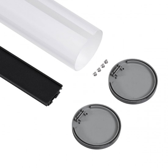 GloboStar® 70856-3M Κρεμαστό Προφίλ Αλουμινίου Μαύρο με Στρόγγυλο Λευκό Οπάλ Κάλυμμα για έως 3 Σειρές Ταινίας LED Πατητό - Press On 3 Μέτρα GloboStar® 70856-3M Κρεμαστό Προφίλ Αλουμινίου Μαύρο με Στρόγγυλο Λευκό Οπάλ Κάλυμμα για έως 3 Σειρές Ταινίας LED Πατητό - Press On 3 Μέτρα