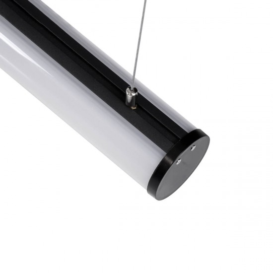 GloboStar® 70856-3M Κρεμαστό Προφίλ Αλουμινίου Μαύρο με Στρόγγυλο Λευκό Οπάλ Κάλυμμα για έως 3 Σειρές Ταινίας LED Πατητό - Press On 3 Μέτρα GloboStar® 70856-3M Κρεμαστό Προφίλ Αλουμινίου Μαύρο με Στρόγγυλο Λευκό Οπάλ Κάλυμμα για έως 3 Σειρές Ταινίας LED Πατητό - Press On 3 Μέτρα