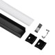 GloboStar® 70869-1M Επιφανειακό Προφίλ Αλουμινίου Μαύρο με Λευκό Οπάλ Κάλυμμα για έως 2 Σειρές Ταινίας LED Πατητό - Press On 1 Μέτρο GloboStar® 70869-1M Επιφανειακό Προφίλ Αλουμινίου Μαύρο με Λευκό Οπάλ Κάλυμμα για έως 2 Σειρές Ταινίας LED Πατητό - Press On 1 Μέτρο
