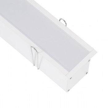 GloboStar® 70833-3M AVATAR Linear Γραμμικό Αρχιτεκτονικό Χωνευτό Προφίλ Αλουμινίου Λευκό με Λευκό Οπάλ Κάλυμμα για 4 Σειρές Ταινίας LED Πατητό - Press On 3 Μέτρα