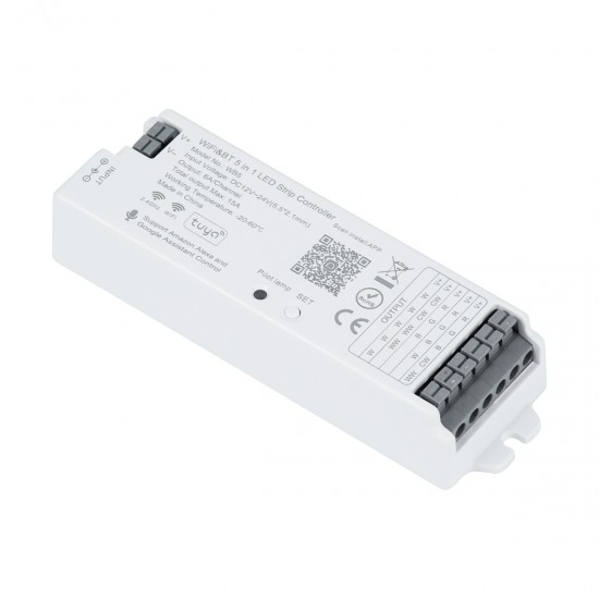 GloboStar® 73008 Ασύρματος WiFi LED RGBW+WW+CCT Controller IOS/Android 5in1 Bluetooth 2.4Ghz DC 12-24V Max 180W